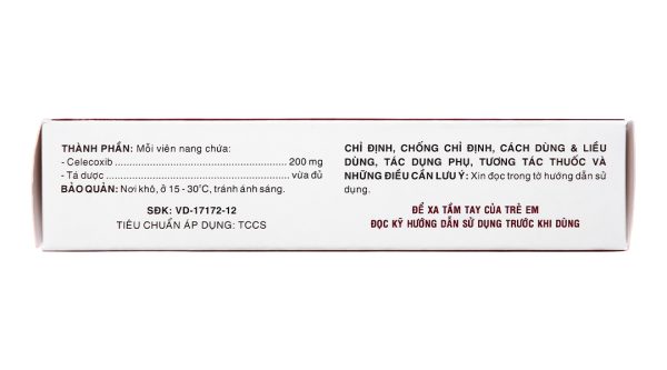 Celecoxib Domesco 200mg trị chứng thoái hóa khớp, viêm khớp dạng thấp (3 vỉ x 10 viên)