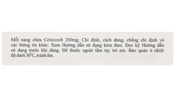 Celofin 200 điều trị viêm khớp dạng thấp, cơn đau cấp (3 vỉ x 10 viên)