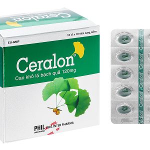 Ceralon 120mg tuần hoàn máu não, cải thiện trí nhớ (10 vỉ x 10 viên)