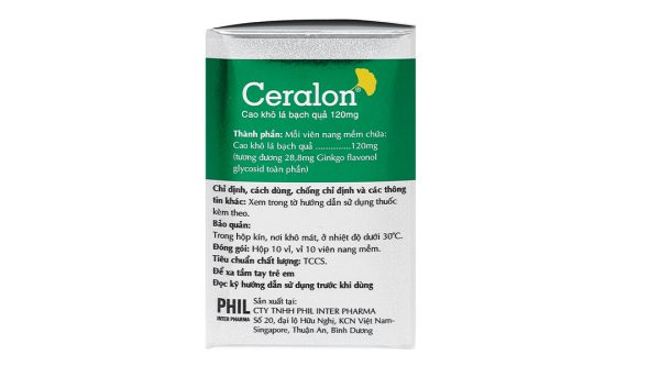 Ceralon 120mg tuần hoàn máu não, cải thiện trí nhớ (10 vỉ x 10 viên)