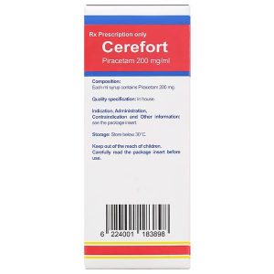 Siro Cerefort 200mg/ml điều trị triệu chứng chóng mặt, suy giảm trí nhớ lọ 120ml