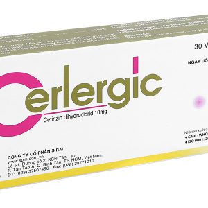 Cerlergic 10mg trị viêm mũi dị ứng, mày đay (3 vỉ x 10 viên)