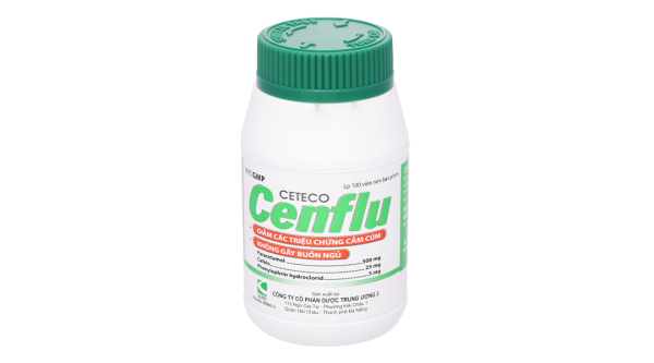 Cetecocenflu trị các triệu chứng cảm cúm lọ 100 viên