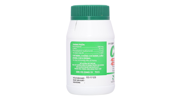 Cetecocenflu trị các triệu chứng cảm cúm lọ 100 viên
