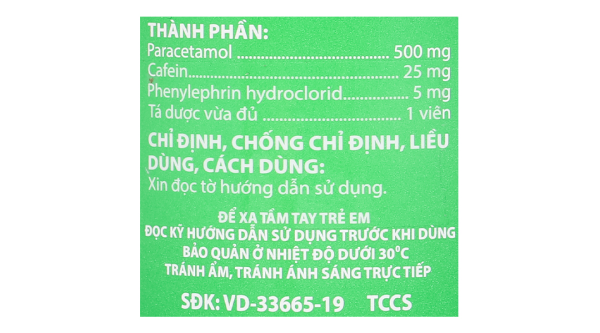 Cetecocenflu trị các triệu chứng cảm cúm lọ 100 viên