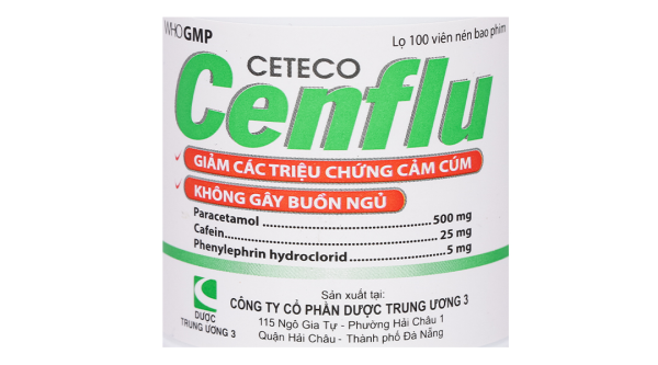 Cetecocenflu trị các triệu chứng cảm cúm lọ 100 viên