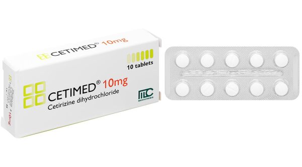Cetimed 10mg điều trị triệu chứng viêm mũi dị ứng (1 vỉ x 10 viên)