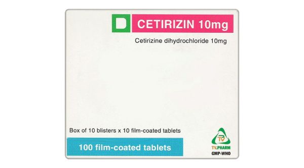 Cetirizin TV.Pharm 10mg điều trị viêm mũi dị ứng, mày đay (10 vỉ x 10 viên)