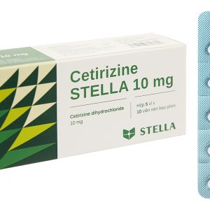 Cetirizine Stella 10mg giảm các triệu chứng viêm mũi dị ứng (5 vỉ x 10 viên)