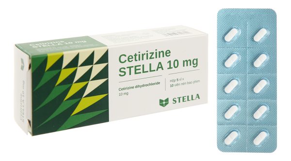 Cetirizine Stella 10mg giảm các triệu chứng viêm mũi dị ứng (5 vỉ x 10 viên)