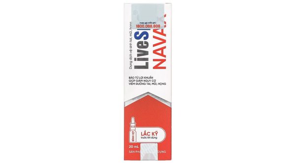 Dung dịch LiveSpo Navax giúp giảm nguy cơ viêm đường tai, mũi, họng chai 20ml