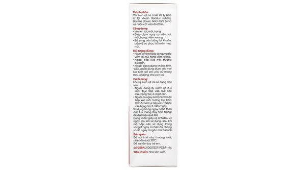 Dung dịch LiveSpo Navax giúp giảm nguy cơ viêm đường tai, mũi, họng chai 20ml