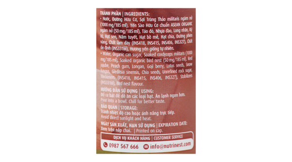 Chè dưỡng nhan tổ yến và trùng thảo Green Bird chai 175ml