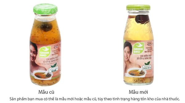 Chè dưỡng nhan tổ yến và trùng thảo Green Bird chai 175ml