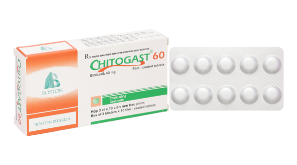 Chitogast 60 trị triệu chứng các bệnh viêm xương khớp cấp và mạn tính (3 vỉ x 10 viên)