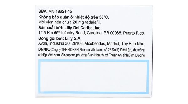 Cialis 20mg trị rối loạn cương dương (1 vỉ x 2 viên)