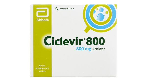 Ciclevir 800 thuốc trị và phòng virus Herpes simplex (10 vỉ x 5 viên)