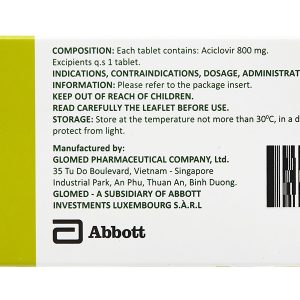 Ciclevir 800 thuốc trị và phòng virus Herpes simplex (10 vỉ x 5 viên)