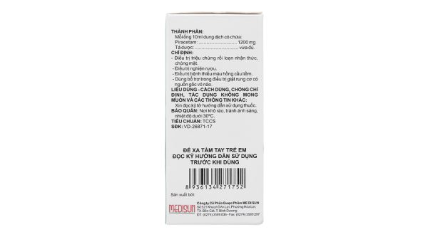 Dung dịch uống Ciheptal 1200 trị rối loạn nhận thức, chóng mặt (20 ống x 10ml)