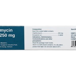 Clarithromycin Stella 250mg trị nhiễm khuẩn do các vi khuẩn nhạy cảm (2 vỉ x 10 viên)