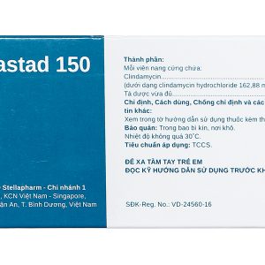 Clindastad 150 trị nhiễm khuẩn (5 vỉ x 10 viên)