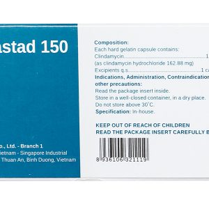 Clindastad 150 trị nhiễm khuẩn (5 vỉ x 10 viên)