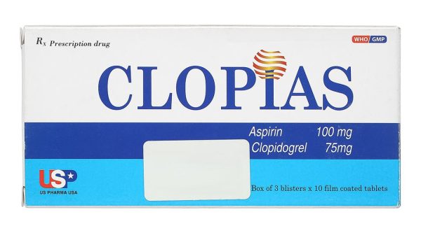 Clopias phòng ngừa các biến cố xơ vữa huyết khối (3 vỉ x 10 viên)