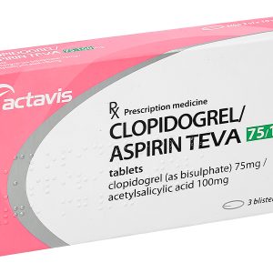 Clopidogrel/Aspirin TEVA 75/100mg trị bệnh mạch vành, nhồi máu cơ tim (3 vỉ x 10 viên)