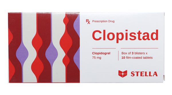Clopistad 75mg phòng ngừa các biến cố do huyết khối động mạch (3 vỉ x 10 viên)