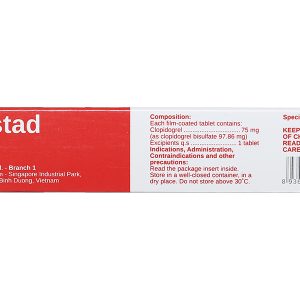 Clopistad 75mg phòng ngừa các biến cố do huyết khối động mạch (3 vỉ x 10 viên)