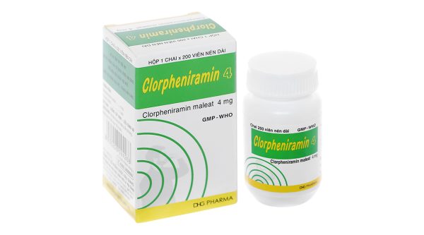 Clorpheniramin 4 DHG Pharma trị viêm mũi dị ứng, mề đay lọ 200 viên