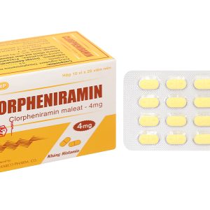 Clorpheniramin Khapharco 4mg trị viêm mũi dị ứng (10 vỉ x 20 viên)