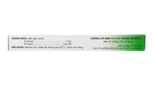 Colchicin Traphaco 1mg trị đợt gout cấp, dự phòng gout tái phát (1 vỉ x 20 viên)