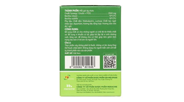 Cốm Bio-acimin Fiber bổ sung lợi khuẩn và chất xơ hộp 30 gói x 4g