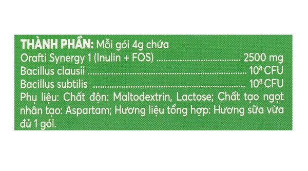 Cốm Bio-acimin Fiber bổ sung lợi khuẩn và chất xơ hộp 30 gói x 4g