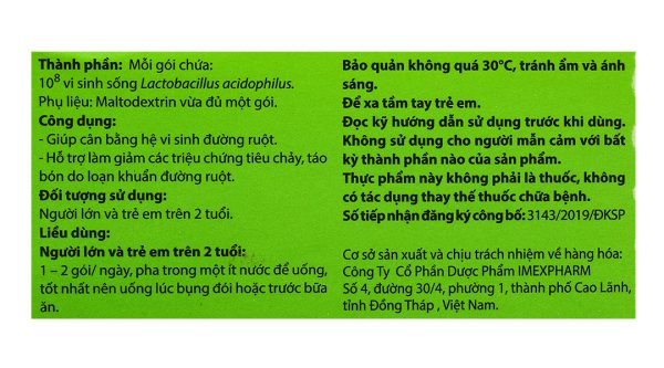 Cốm pha hỗn dịch uống Probio cân bằng hệ vi sinh đường ruột hộp 14 gói
