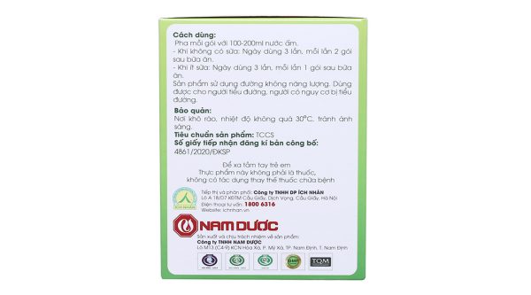 Cốm lợi sữa Ích Nhân hỗ trợ tăng tiết sữa hộp 20 gói x 7g