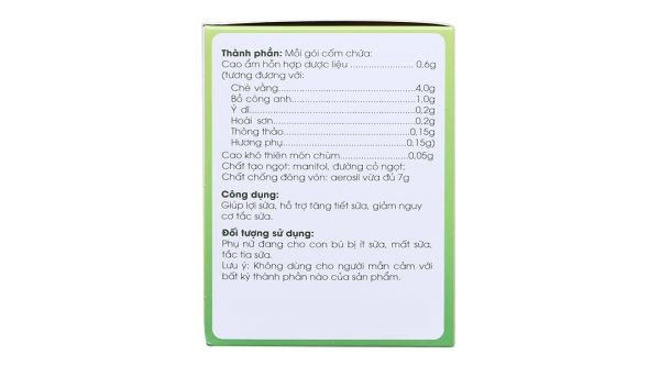 Cốm lợi sữa Ích Nhân hỗ trợ tăng tiết sữa hộp 20 gói x 7g