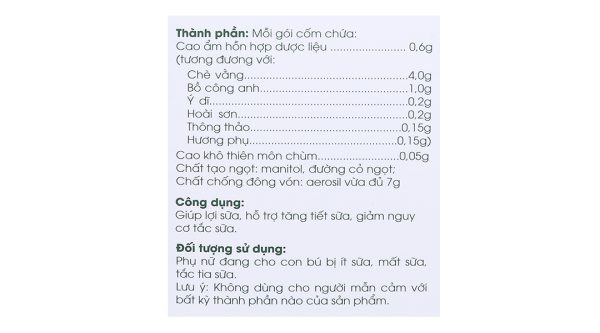 Cốm lợi sữa Ích Nhân hỗ trợ tăng tiết sữa hộp 20 gói x 7g