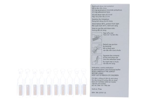 Dung dịch khí dung Combivent kiểm soát co thắt phế quản (10 ống x 2.5ml)
