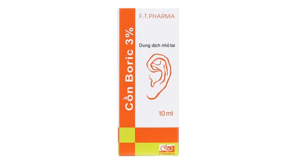 Cồn Boric F.T Pharma 3% phòng viêm tai lọ 10ml