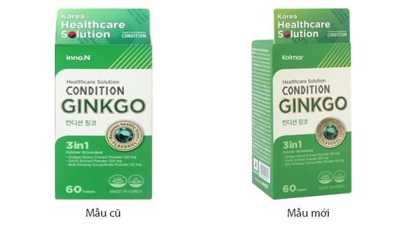 Condition Ginkgo hỗ trợ tuần hoàn não, lưu thông máu chai 60 viên