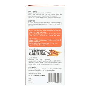 Đông trùng hạ thảo Cordycep Cali USA tăng cường sinh lực hộp 60 viên