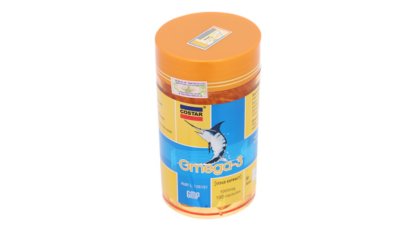 Dầu cá Costar Omega-3 hỗ trợ giảm mỡ máu, tốt cho tim mạch lọ 100 viên