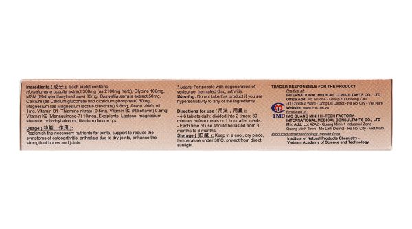 Cốt Thoái Vương hỗ trợ giảm thoái hóa đốt sống hộp 30 viên