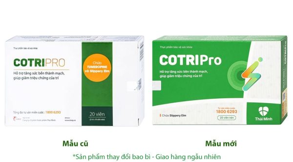 Cotripro tăng sức bền thành mạch, giảm triệu chứng trĩ hộp 20 viên