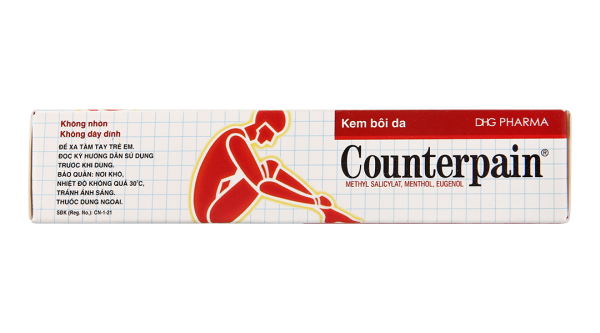 Kem bôi da Counterpain giảm đau trong các trường hợp đau cơ, bong gân tuýp 30g