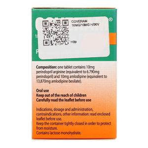 Coveram 10mg/10mg trị tăng huyết áp, mạch vành hộp 30 viên