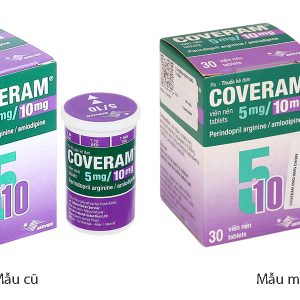 Coveram 5mg/10mg trị tăng huyết áp, mạch vành hộp 30 viên