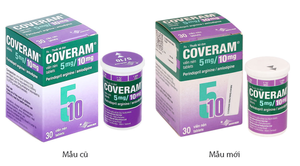 Coveram 5mg/10mg trị tăng huyết áp, mạch vành hộp 30 viên